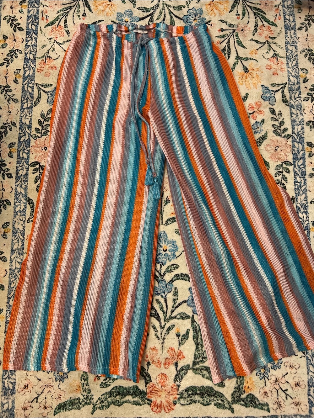 Multicolor Stripe Women's Swim Coverup Pants